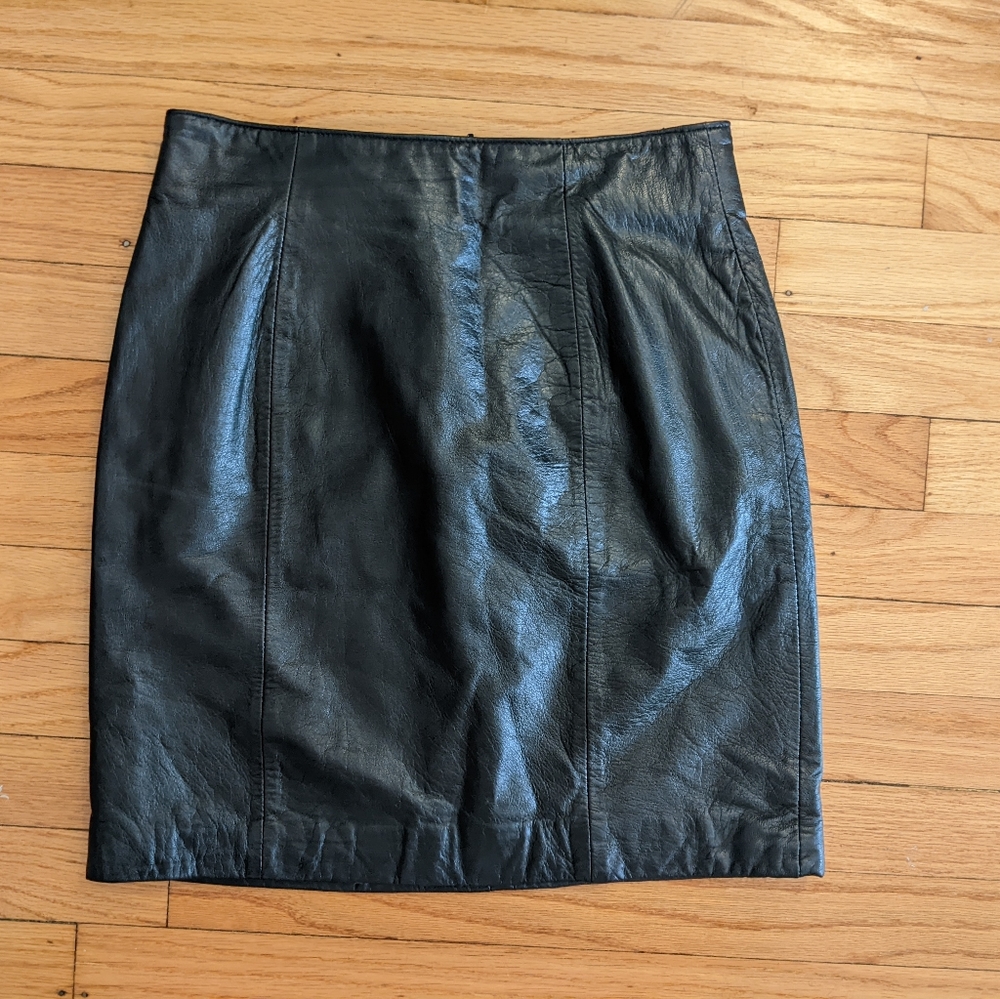Vintage Genuine Soft Leather Mini Skirt